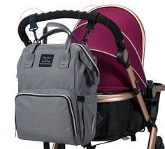 SoHo Ellie &amp; Luke Metropolitan Gray Stroller Diaper Bag Backpack New 5 P... - $34.45