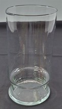 I) Vintage Wide Mouth Glass Flower Vase 9&quot; x 4.5&quot; Pedestal Cylinder - $11.87