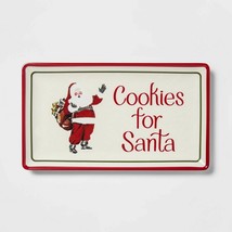 13.1&quot; x 7.5&quot; Melamine Cookies For Santa Serving Platter White - Threshold - $19.95