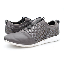 Cole Haan Womens 10 B Sneaker Gray Leather Weaved Studiogrand Trainers Shoes - $29.99