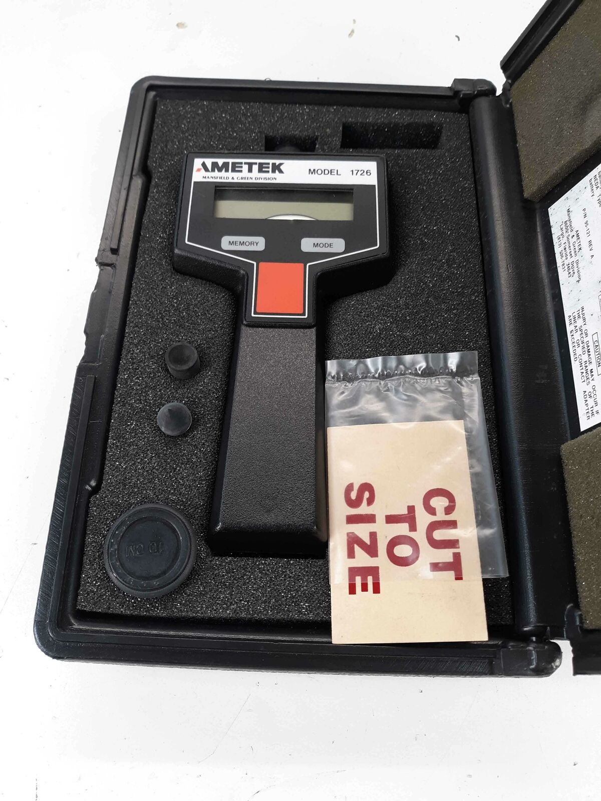 Ametek Model 1726 Digital Tachometer Operating Ranges Digital Tachometers