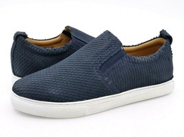 J. Shoes Mens US 9.5 Povey Snake Textured Blue Leather Slip On Casual Shoes - $23.99