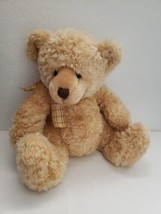 Russ Berrie Mooch Teddy Bear Plush Stuffed Animal Light Brown Tan Plaid ... - $19.78