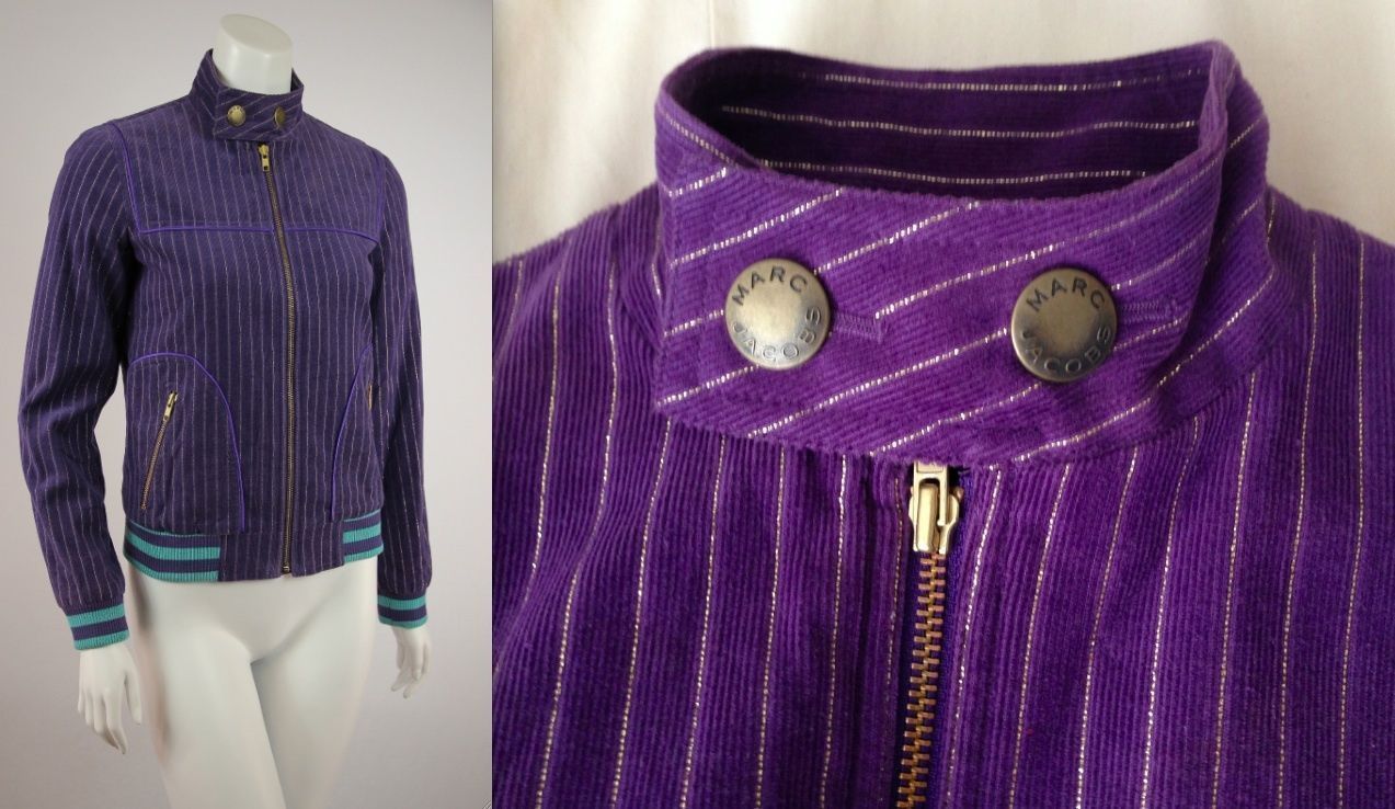 Marc Jacobs Purple Zip Jacket Biker Gold And 46 Similar Items