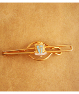 Vintage graduate enamel cross tie clip - Pastor gift - golden religious ... - $65.00