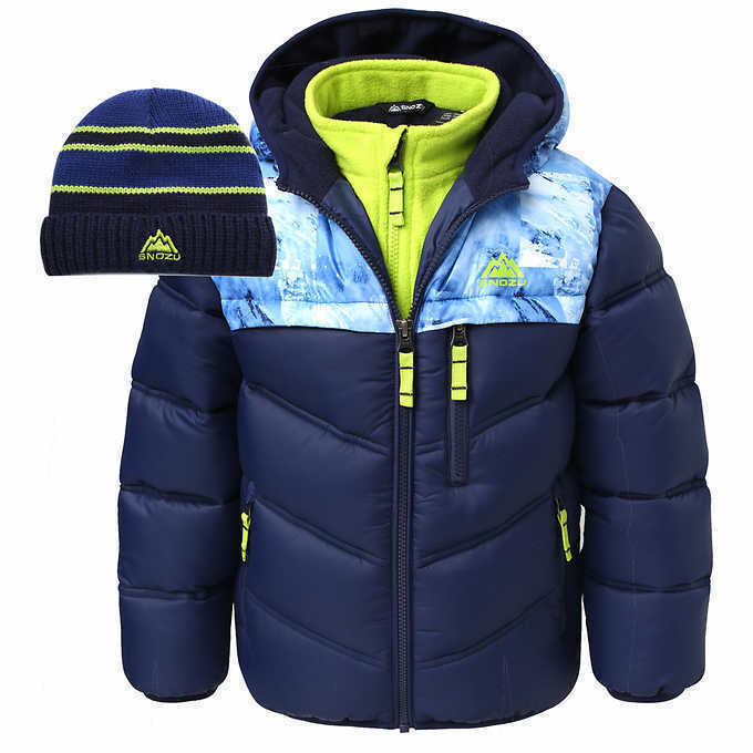 NEW Snozu Kids Jacket with Hat SELECT COLOR & SIZE FREE FAST SHIPPING