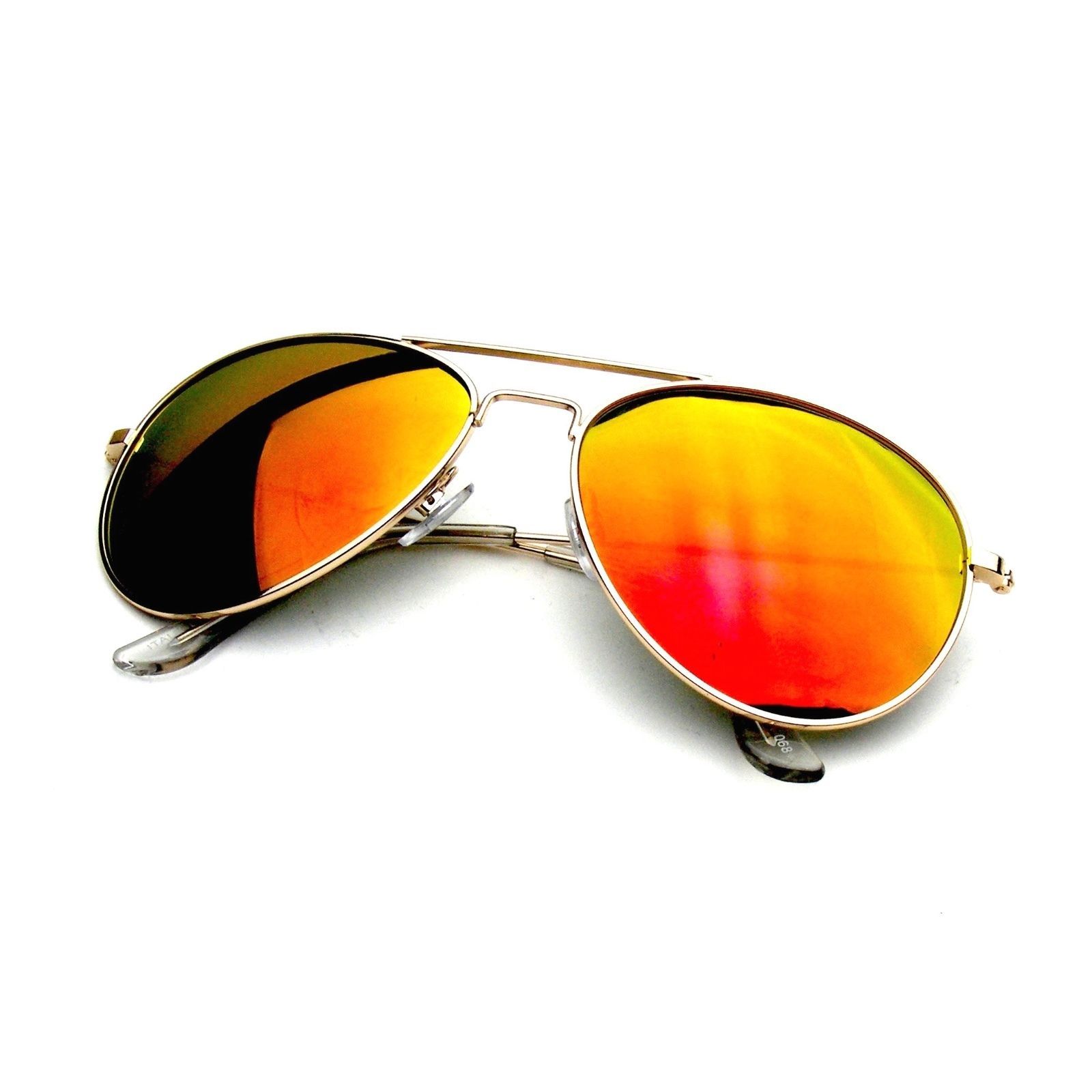 Premium Classic Metal Frame Reflective Mirror Lens Aviator Sunglasses