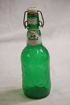 Old Vintage Grolsch Green Beer Bottle w Swing Top Lid Bar Barware - $16.82