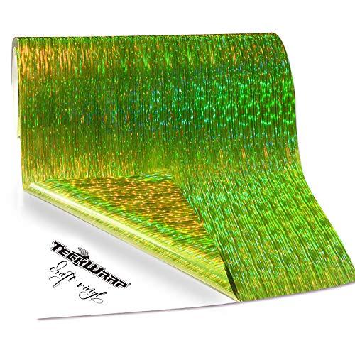 Teckwrap Holographic Starlight Adhesive Vinyl1ftx5ftlime Green Die