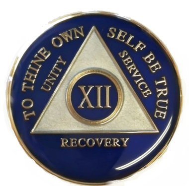 8 Year AA Founders Purple Tri-Plate Medallion Bill /& Bob Sobriety Chip Eight