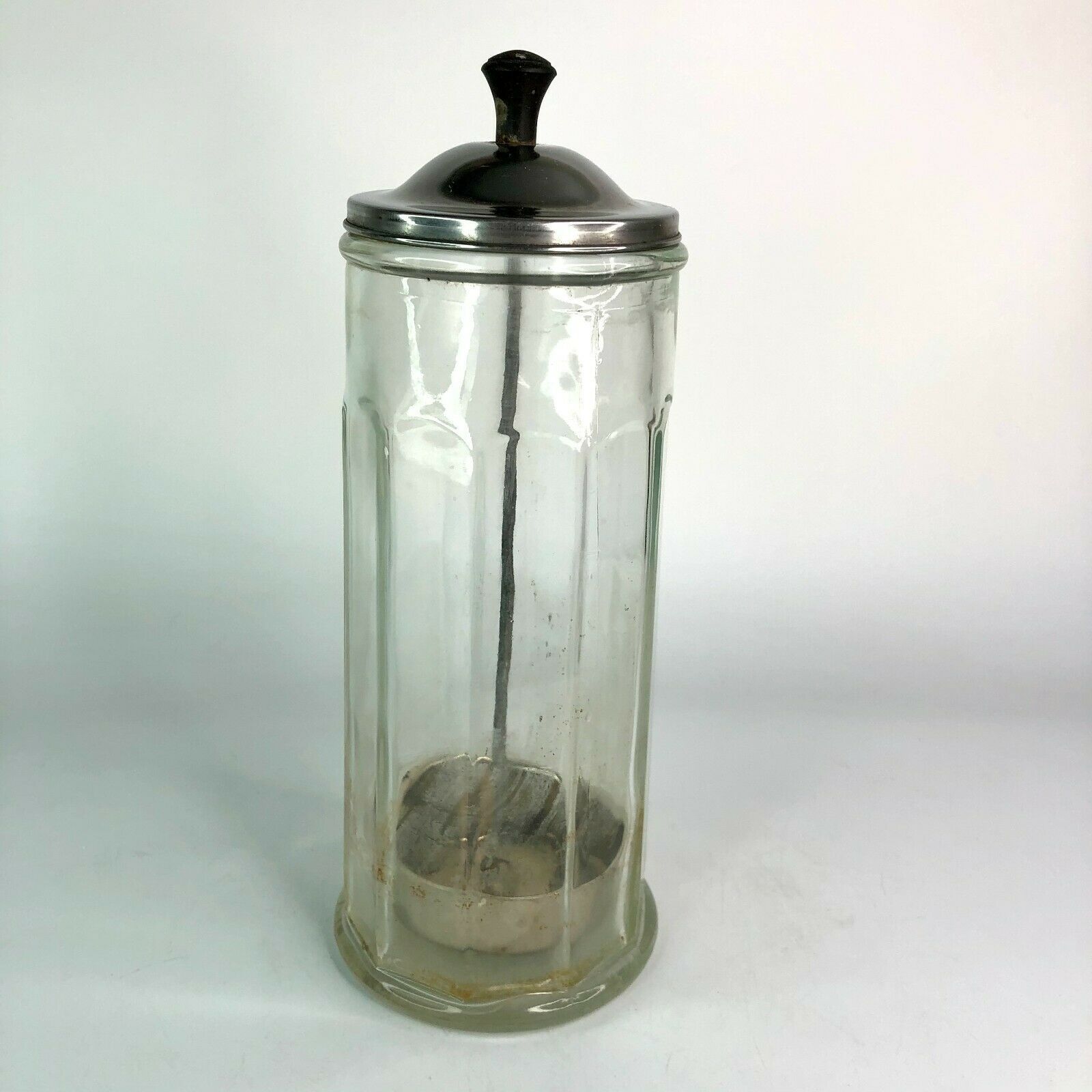 Vintage Bloomfield Industries Chicago Glass Straw Dispenser 11.25