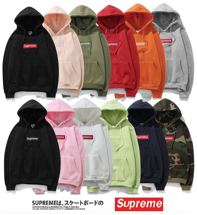 Image of 2017 Mens SUPREME Hip Hop Hoodie Embroidered Cotton Sweater Hoodies