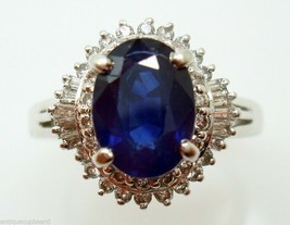 Platinum Ring with 1.42ct Blue Genuine Natural Sapphire (#J487) with Report - $3,195.00