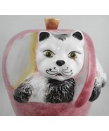 Cat in Red Apple Cookie Jar Canister Italian Hand Painted Ceramic Italy ... - $29.70