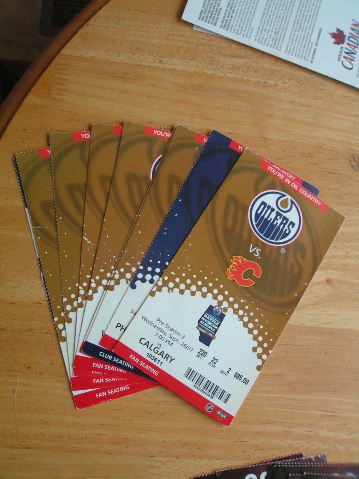NHL Edmonton Oilers Assorted Years Ticket Stub Lot W/ “Milestones” 3.