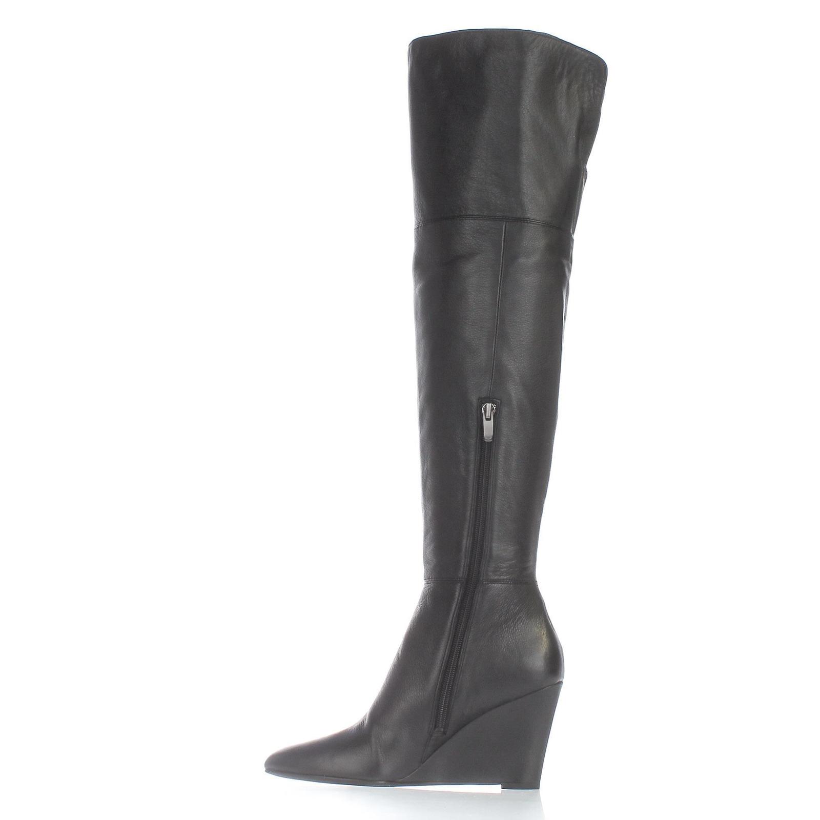 Via Spiga Kennedy Over-The-Knee Wedge Boots, Black - Boots