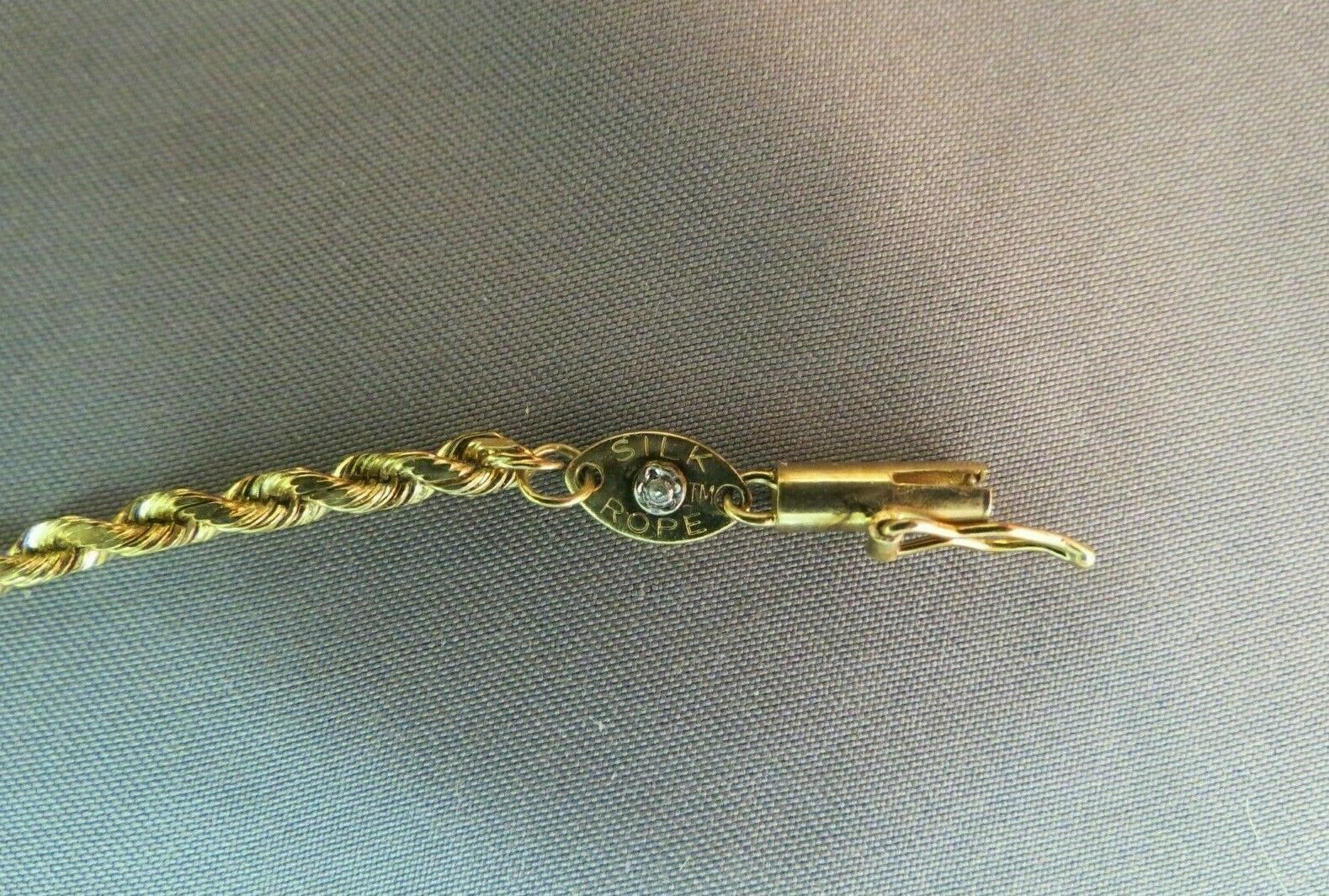 14k Silk Rope Yellow Gold Bracelet Rope Chain 4.7g PAT 4651517 Diamond