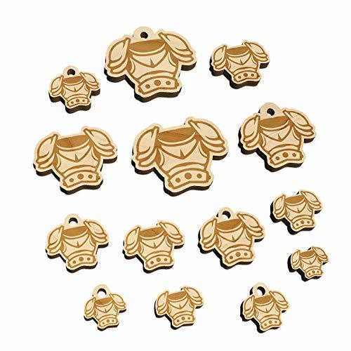 Fantasy Medieval Plate Armor Mini Wood Shape Charms Jewelry DIY Craft - 12mm (26