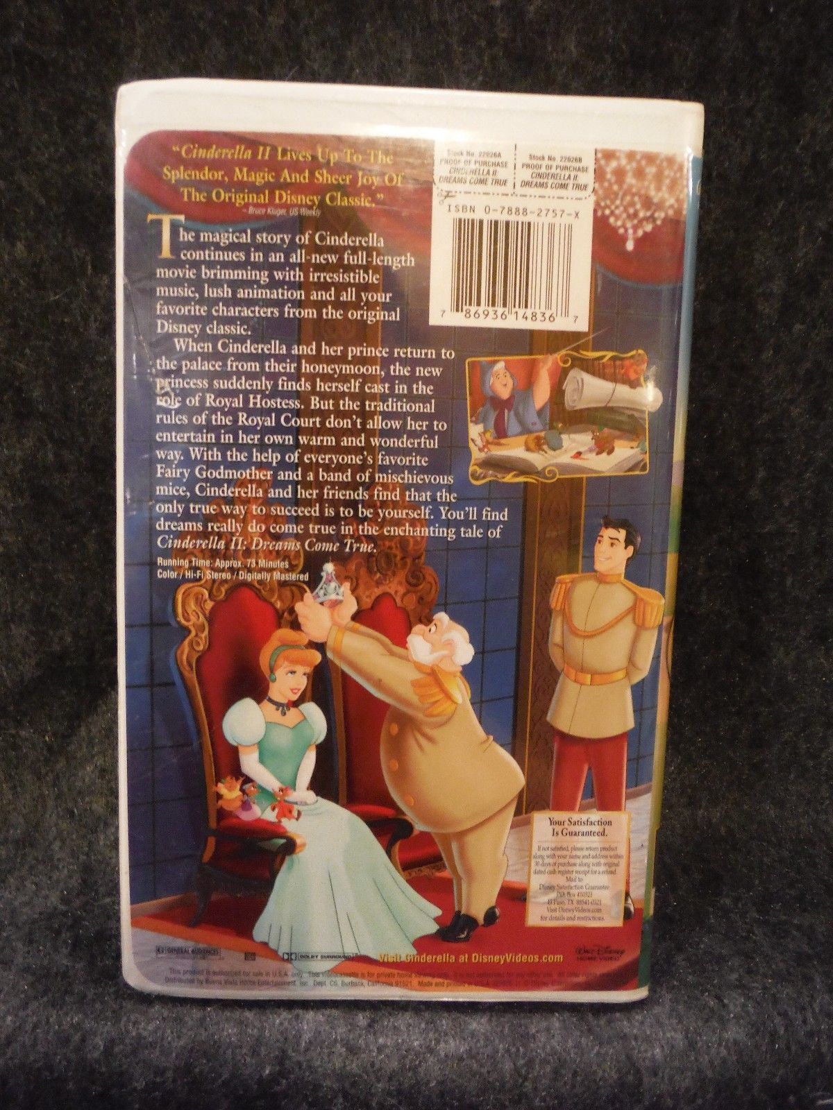 Walt Disney Cinderella II Dreams Come True VHS VHS Tapes