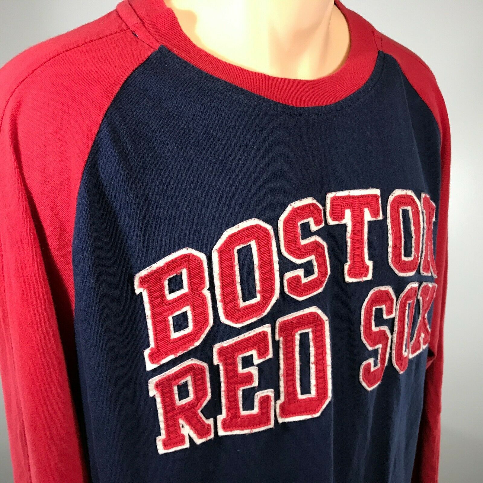 Reebok L Boston Red Sox Mens Shirt MLB Baseball Embroidered Long Sleeve ...