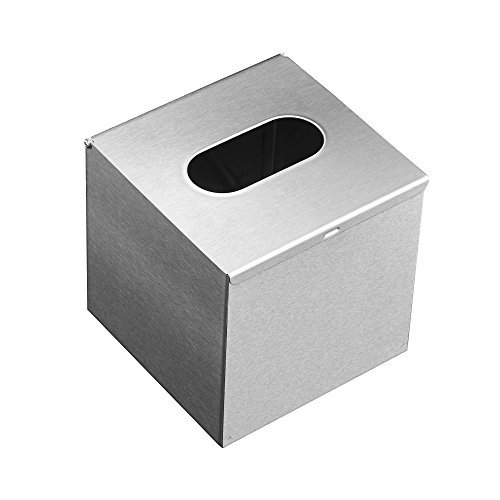 JunSun Square Paper Tissue Box Cover Brushed Nickel Tissue Cover
