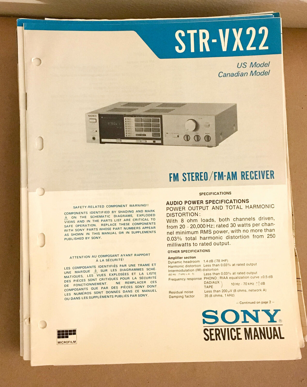Used Sony STR-VX22 Receivers for Sale | HifiShark.com