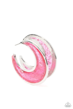 Paparazzi Charismatically Curvy Pink Hoop Earrings - New - $4.50