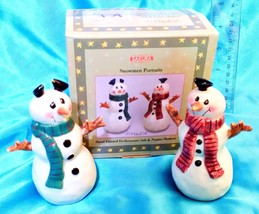 Set of 2 - SNOWMAN in BOX Salt &amp; Pepper Shakers Winter Holiday Christmas - $23.95