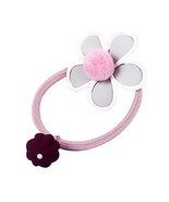 Set Of 3 Simple Hair Accessory Elastic Rubber Band Pink Hairball Flower ... - $12.48