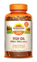 Sundown Naturals® Fish Oil 1000 mg Softgels 120 Ct cellular/skin/joint health. - $17.81