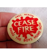 Vintage Original Anti War Vietnam Protest CAUSE Button CEASE FIRE Pres. ... - $173.25