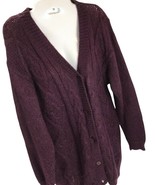 Vintage 80&#39;s Rampage Cardigan Mohair Blend Sweater Purple Oversized Grunge  - $29.69
