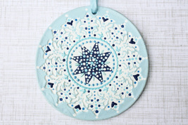 Large Blue Snowflake Ornament, Snowflake Decor, Snowflake Decor - Handmade - $19.99