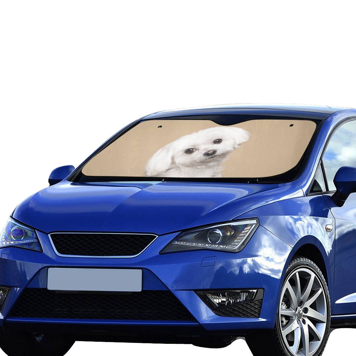 Window Shades For Car Wondering Dog Cute Puppy Pattern Car Front Sun