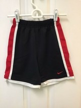 Nike Boys Girls Shorts Black W/ Red White Size 5 EUC 608 - $8.86