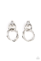 Paparazzi Dynamically Linked Silver Post Earrings - New - $5.00