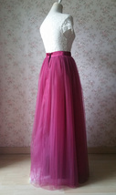 Full Tulle Maxi Skirt Plus Size Floor Long Tulle Skirt Wedding Guest Maxi Skirts image 8