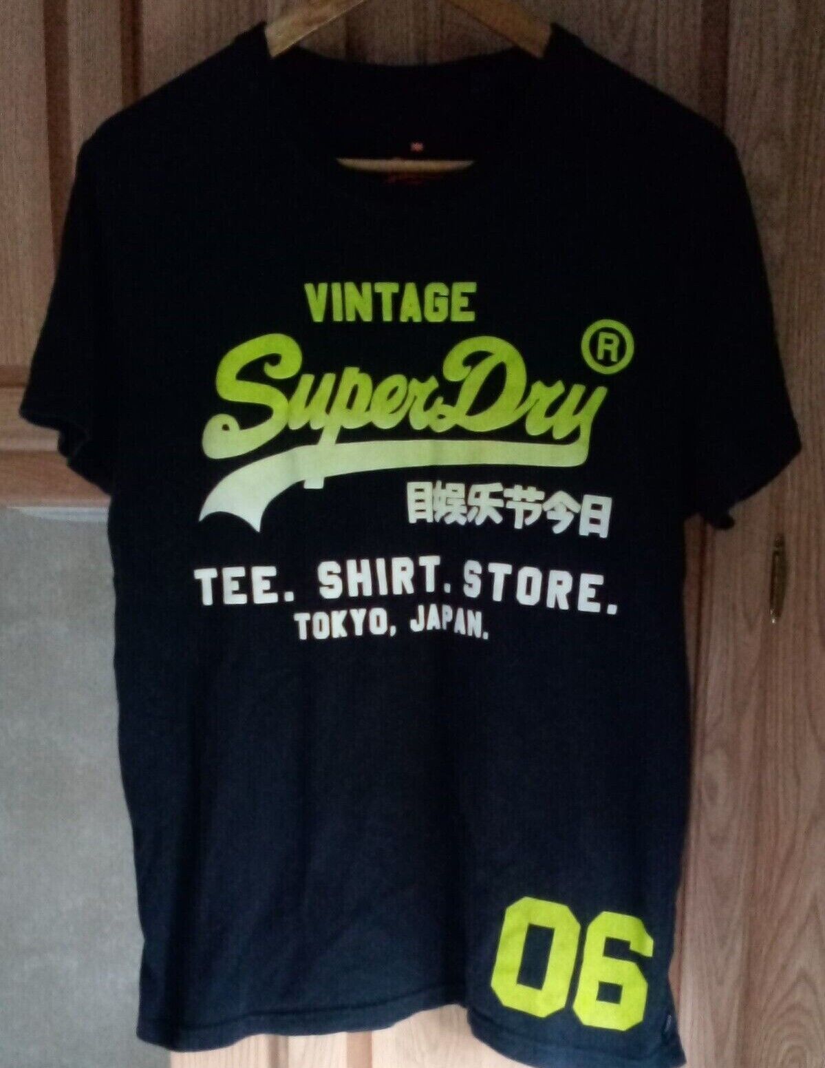 Mens SuperDry Vintage Tee Shirt Store Tokyo Japan Black #06 T-Shirt L