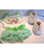 The Bear Factory Green Skirt with Happy Birthday Tank Top and White Sneakers - £14.06 GBP
