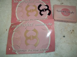 5 NEW STRAP PERFECT BRA STRAPS CONCEALER CLIPS +INVISIBLE STYLE TAPE STR... - $9.89