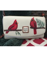 Dooney and Bourke Clutch Wallet, Hand Painted Red Cardinals, Christmas Gift - $490.06