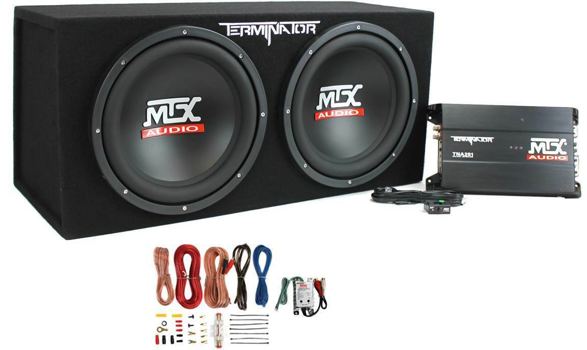 Mtx Tnp212D2 12 1200W Car Loaded Subwoofer +Sub Box+Amplifier+Amp Kit+Converter