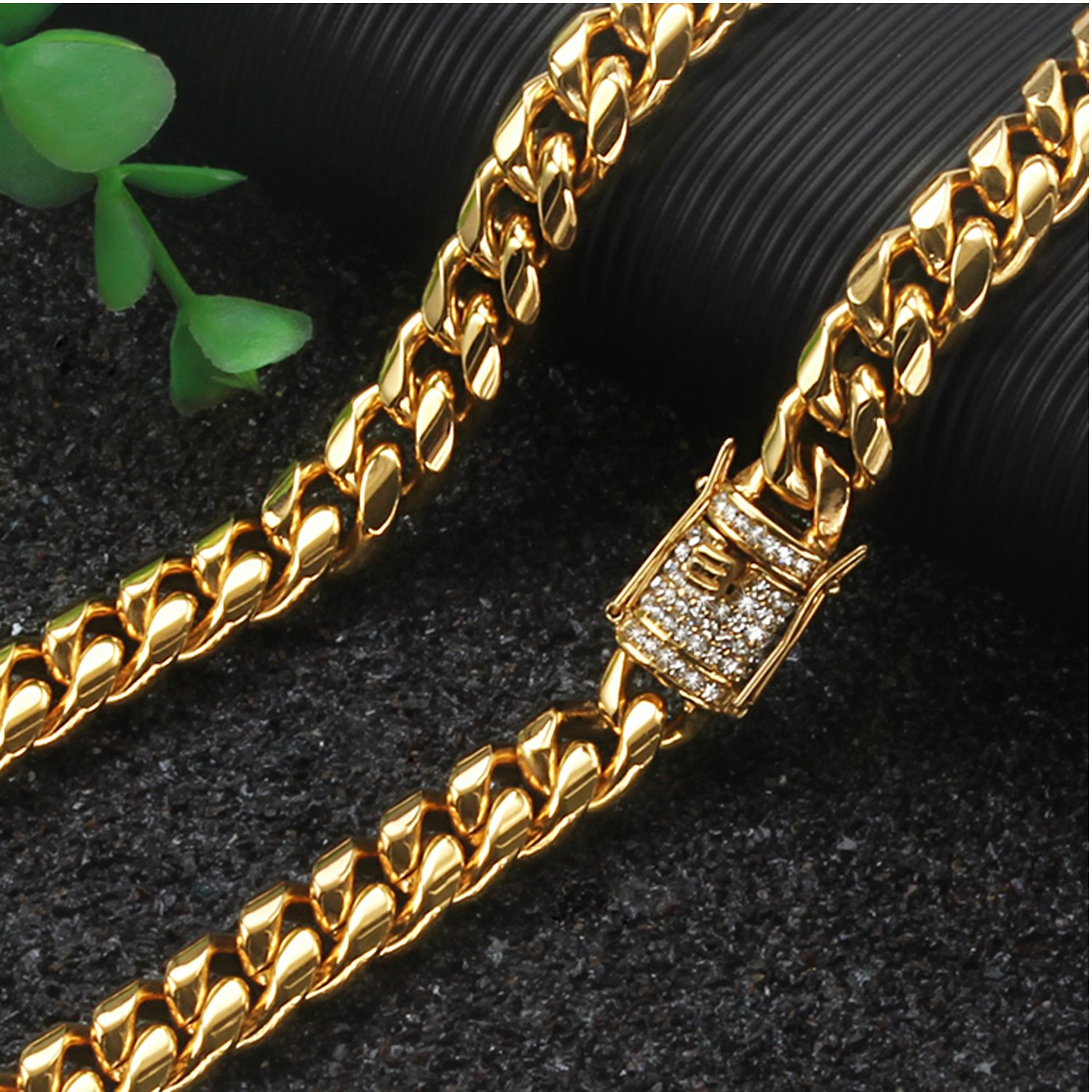 Riveting Jewelry 5 Times Real 24k Gold Plated Solid Miami Cuban Link