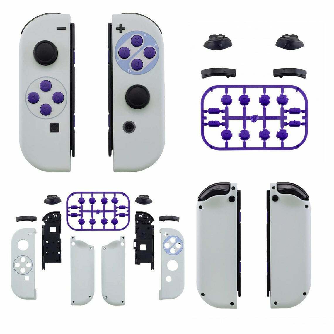 Classic SNES Style Soft Shell Cover + Buttons for Nintendo Switch Joy