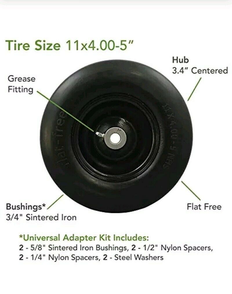 Universal Fit Flat Free Lawnmower Tire Assembly Universal Adapter