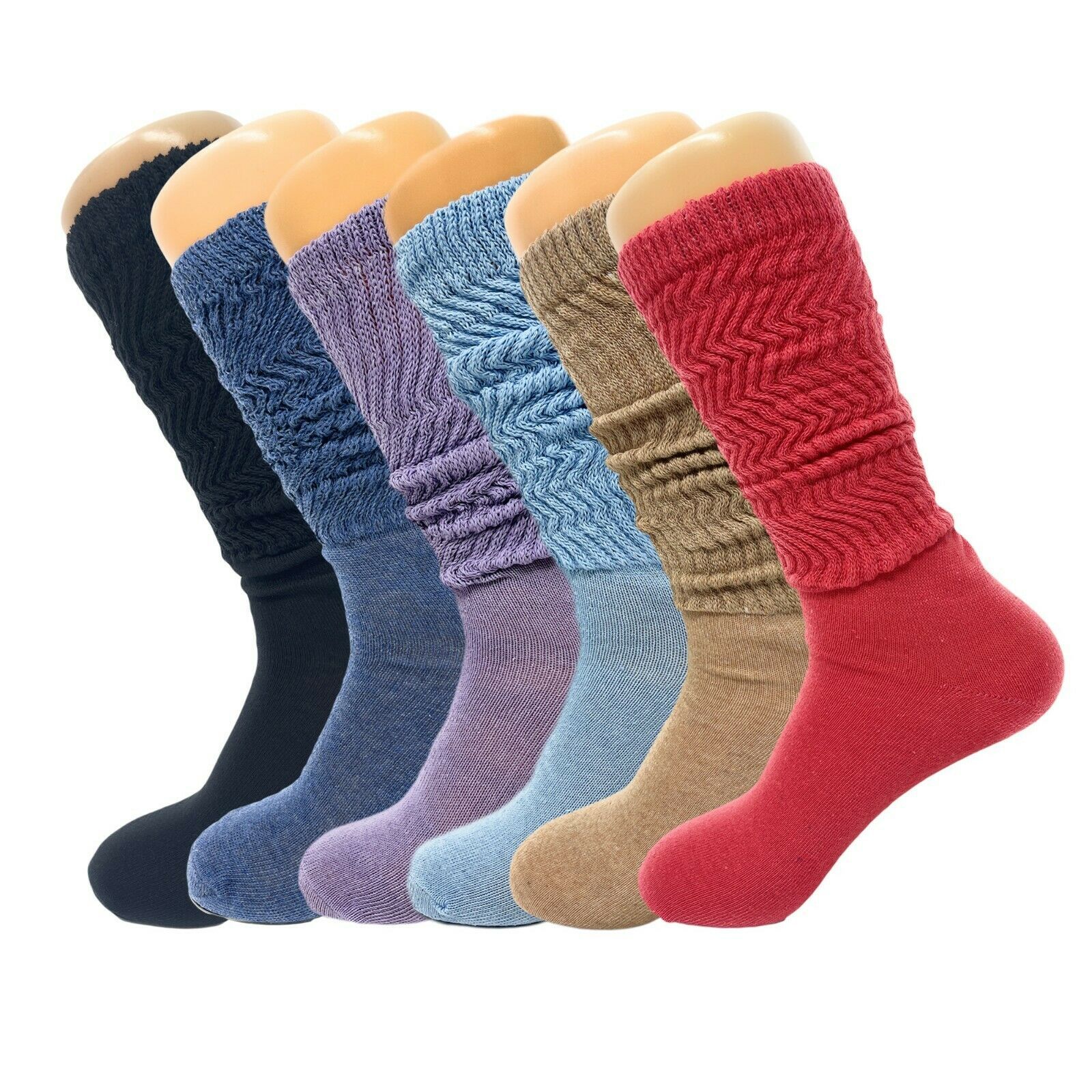 Colorful Slouch Socks for Women with Thin Sole Size 6 Pairs Size 9-11