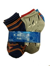 K Bell Boys 12 pair Crew Socks AZ Blue Assortment