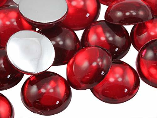 25mm Red Ruby H103 Flat Back Acrylic Round Cabochon High Quality Pro Grade - 12