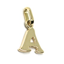 SOLID 18K YELLOW GOLD PENDANT MINI INITIAL LETTER A, 1 CM, 0.4 INCHES image 1