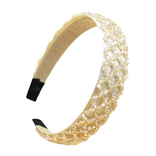 Wide-brimmed Crystal Hair Band/Hairbands Beautiful Hair Accessory-Champagne